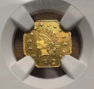 1872年 八角形カリフォルニア金貨 BG-1119 NGC MS62PL｜WORLD RESOURCE【KING店】