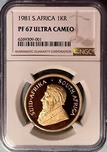 南アフリカ 1981年 クルーガーランド NGC PF67 ウルトラカメオ ? わずか13,000枚発行。登録｜WORLD RESOURCE【KING店】