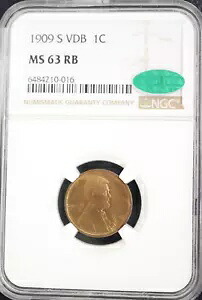 1909-S VDB ウィートリバース リンカーンセント 1C NGC MS63RB - CAC｜WORLD RESOURCE【KING店】