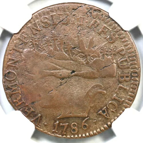 1786 RR-7 R-3 NGC VF 35 バーモントテンシウム バーモント植民地銅貨｜WORLD RESOURCE【KING店】