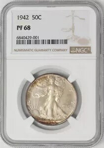 1942年 NGC ウォーキング リバティ ハーフ 50セント PF68 PR68 NGC 948625-49｜WORLD RESOURCE【KING店】