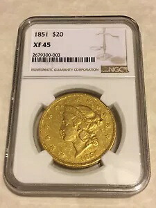 1851 XF45 NGC リバティダブルイーグル 20ドル金貨 非常に魅力的な｜WORLD RESOURCE【KING店】