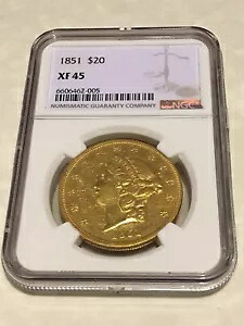 1851 XF45 NGC リバティダブルイーグル 20ドル金貨 非常に魅力的な｜WORLD RESOURCE【KING店】