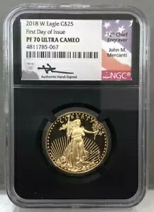 2018-W 25ドル 1/2オンス プルーフ ゴールド イーグル NGC PF 70 ウルトラカメオ FDOI メルカンティ サイン入り｜WORLD RESOURCE【KING店】