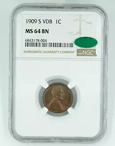 1909-S VDB NGC & CAC MS64BN リンカーン小麦セントペニー｜WORLD RESOURCE【KING店】
