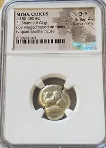 Mysia、Cyzicus 翼のあるハウンド ステーター NGC チョイス ファイン 4/4 古代エレクトラム コイン|WORLD RESOURCE【KING店】