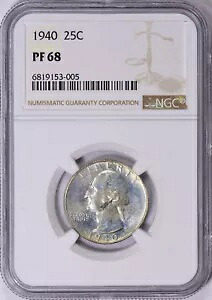 7,750ドル ガイド: 1940年ワシントンクォーター NGC プルーフ68 ロット#663|WORLD RESOURCE【KING店】
