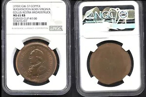 (1959) GW-37-カッパー-ワシントン生まれのバージニア州-コリス・レストルク-ブロードストラック-NGC MS65｜WORLD RESOURCE【KING店】