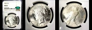 1923年 $1 NGC/CAC MS66 PQ 平和ドル---|WORLD RESOURCE【KING店】