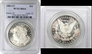 1881-CC $1- PCGS MS 64 -PQ、ホワイト&ミントラスターストロングモルガンダラー|WORLD RESOURCE【KING店】