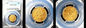 1857年 $5 PCGS XF40のみ 334 FINER-PQ リバティヘッド ハーフイーグル ---|WORLD RESOURCE【KING店】