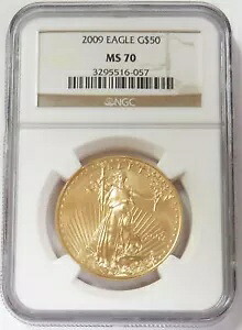 2009年 アメリカンイーグル 50ドル金貨 1オンス NGC ミント ステート 70｜WORLD RESOURCE【KING店】