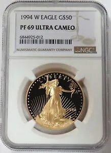 1994年 W ゴールド 50 ドル アメリカンイーグル 1オンス プルーフコイン NGC PF 69 UC｜WORLD RESOURCE【KING店】