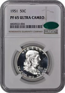 1951年 プルーフ フランクリン ハーフダラー 50セント NGC PF65 ウルトラカメオ CAC|WORLD RESOURCE【KING店】