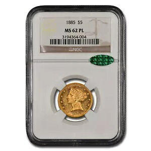 1885年 5ドル リバティゴールド ハーフイーグル MS-62 NGC CAC (PL)|WORLD RESOURCE【KING店】