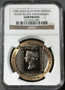 1990年 マン島 クラウン ゴールド 1オンス ペニーブラック 1000枚 鋳造 NGC ジェムプルーフ|WORLD RESOURCE【KING店】