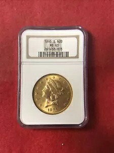 1895-S サンフランシスコ 20ドル金貨 リバティ ダブルイーグル NGC ミントステート 63 ベターデート｜WORLD RESOURCE【KING店】