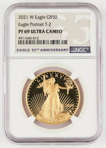 2021 W $50 1オンス ゴールド アメリカンイーグル プルーフコイン ポートレート タイプ2 NGC PF69 UC レア｜WORLD RESOURCE【KING店】