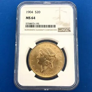 1904年 P $20 NGC MS64 リバティゴールド ダブルイーグル ベターデイト フィラデルフィア造幣局コイン｜WORLD RESOURCE【KING店】