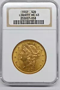 1907年 20ドル リバティヘッド ゴールド ダブルイーグルコイン - NGC MS63｜WORLD RESOURCE【KING店】