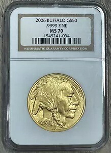 2006年 50ドル .9999 1オンス ゴールドバッファロー NGC MS 70 パーフェクト初年度発行コイン｜WORLD RESOURCE【KING店】