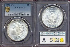 1885-CC $ PCGS MS63 ホワイト フラッシー ミント ラスター PQ モーガン シルバー ドル++｜WORLD RESOURCE【KING店】