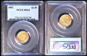 1852年 $2.5 PCGS MS63 リバティヘッドクォーターイーグル｜WORLD RESOURCE【KING店】
