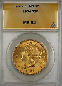 1904年 20ドル リバティ ダブルイーグル金貨 ANACS MS-62 SB (良品) (C)|WORLD RESOURCE【KING店】