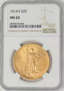 1914-S $20 セントゴーデンス MS63 NGC 949214-1｜WORLD RESOURCE【KING店】