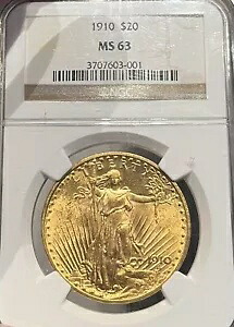 1910年 NGC MS63 20ドル セント・ゴーデンズ ゴールド ダブルイーグル｜WORLD RESOURCE【KING店】