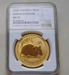 2008年 オーストラリア 金貨 1オンス 100ドル 鼠年 - NGC MS70 - シリーズ2|WORLD RESOURCE【KING店】