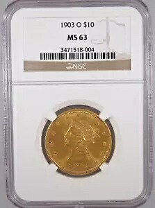 1903-O 10 ドル金リバティ MS-63 NGC 認定 希少品!|WORLD RESOURCE【KING店】