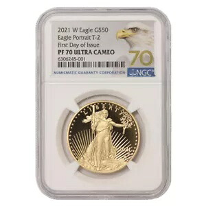 2021-W 50ドル アメリカンゴールドイーグル タイプ2 NGC PF70UCAM 発行初日イーグルラベル｜WORLD RESOURCE【KING店】