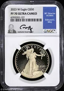 2023-W 50ドル プルーフ 1オンス アメリカンゴールドイーグル NGC PF 70 UC | エドマンド・モイ直筆サイン入り PR｜WORLD RESOURCE【KING店】