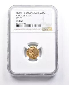 MS62 (1708-14) コロンビア エスクード チャールズ II タイプ (3.39g) NGC *6565｜WORLD RESOURCE【KING店】