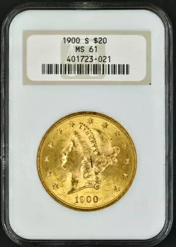 1900年 S 20ドル金貨 リバティヘッド NGC MS 61 ファッティホルダー｜WORLD RESOURCE【KING店】