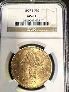 1907-S 20ドル リバティヘッド ゴールド ダブルイーグル MS61 NGC