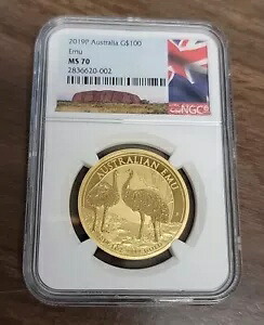 2019年 P オーストラリア ゴールド $100 - NGC MS70 - オーストラリアンエミュー|WORLD RESOURCE【KING店】