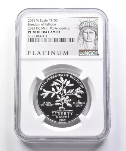 PF70 2021-W 100ドル アメリカン プラチナ イーグル 2022 DC ミント本社再開 NGC *4291|WORLD RESOURCE【KING店】