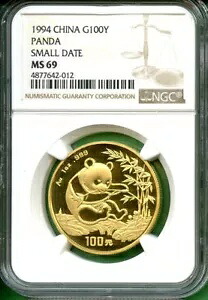 パンダゴールド 1994年 1オンス 中国 NGC MS 69 スモールデイト｜WORLD RESOURCE【KING店】