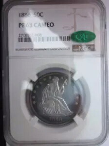 1886年 自由の女神像 50セント ハーフドル硬貨 PCGS-PR63 CAC カメオ 美品 ミラープルーフ｜WORLD RESOURCE【KING店】