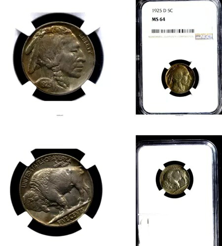 1925-D 5C MS64 NGC- バッファローニッケル---｜WORLD RESOURCE【KING店】