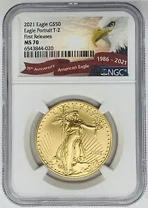 2021年 50ドル アメリカン ゴールド イーグル コイン NGC MS 70 - 初リリース｜WORLD RESOURCE【KING店】