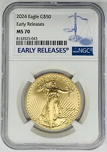 2024年 50ドル アメリカンゴールドイーグルコイン NGC MS 70 早期リリース