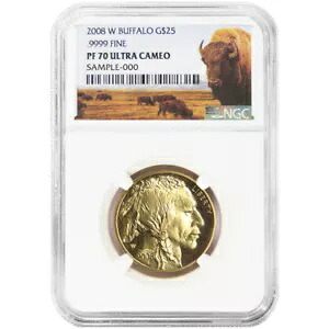 2008-W プルーフ 25 ドル アメリカン ゴールド バッファロー 1/2 オンス NGC PF70UC バッファロー ラベル|WORLD RESOURCE【KING店】