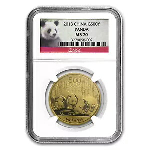 2013年 中国 1オンス ゴールド パンダ MS-70 NGC