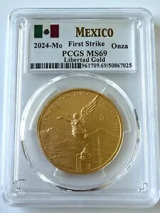 メキシコ - 2024 - リベルタッド - 1オンス金貨 - ファーストストライク - PGCS MS69-