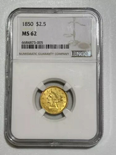 1850年 P $2.50 金貨 リバティヘッドクォーターイーグル NGC MS-62｜WORLD RESOURCE【KING店】