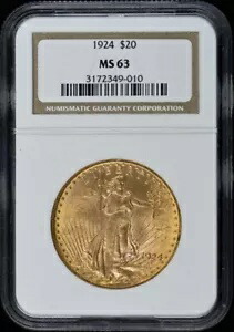 1924年製 サン・ゴーデンズ 20ドル NGC MS63｜WORLD RESOURCE【KING店】
