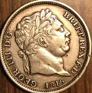 1816 英国 GB グレートブリテン銀シリング コイン